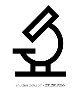 Microscope icon vector designed in outline lineal minimalist bold sharp style (32px artboard 2px stroke)