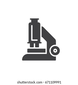 Microscope icon vector, filled flat sign, solid pictogram isolated on white. Research symbol, logo illustration. Pixel perfect graphics