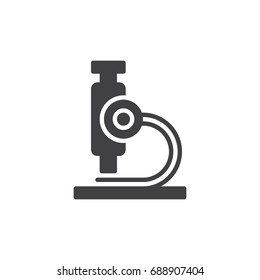 Microscope icon vector, filled flat sign, solid pictogram isolated on white. Research symbol, logo illustration. Pixel perfect vector graphics