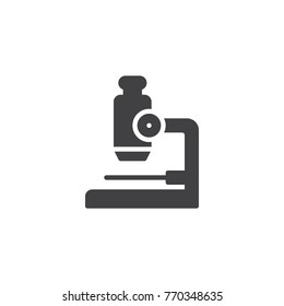 Microscope icon vector, filled flat sign, solid pictogram isolated on white. Research symbol, logo illustration.