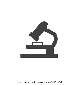 Microscope icon vector, filled flat sign, solid pictogram isolated on white. Science research symbol, logo illustration