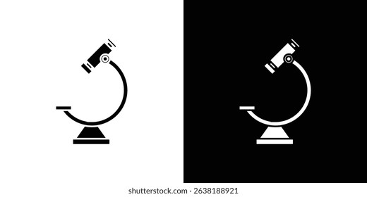 Microscope icon Vector in flat style. Collection silhouettes