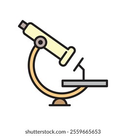 Microscope icon, vector illustration, filled style, best used for web