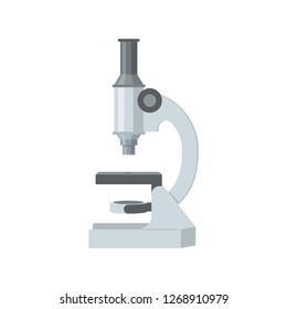 A microscope icon. Vector illustration in flat style