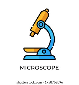Microscope icon vector illustration. Medical Microscope vector icon flat design isolated on white background. Medical Health Care Symbol Vector illustration