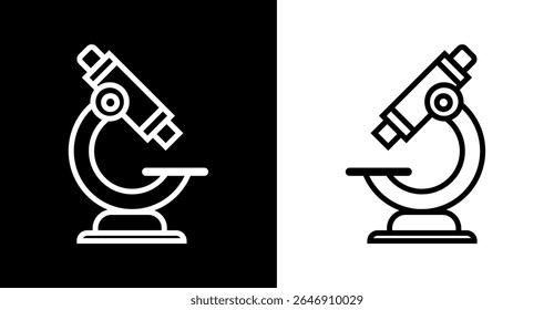 Microscópio Icon ilustração vetorial, Conjunto de ícones de microscópio linha e glifo, Sinal de microscópio Lab, Micro Scope Editável e ícone vetorial totalmente em camadas, ícone de linha de microscópio simples, microscópio clipart.