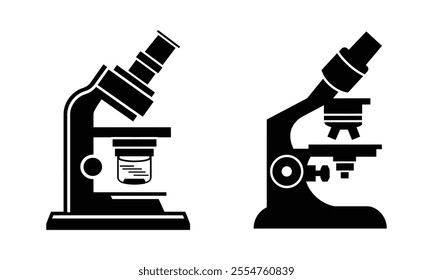 microscope icon vector illustration silhouette isolated on white background.