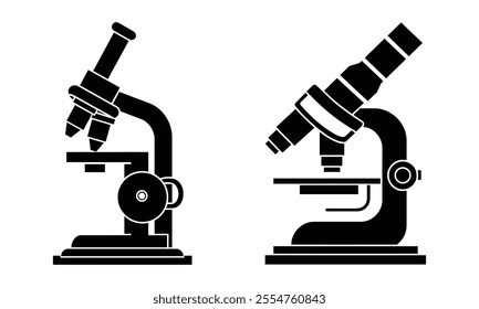 microscope icon vector illustration silhouette isolated on white background.