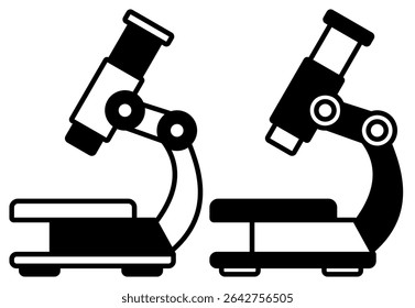microscope icon, vector illustration, symbol, design logo template pictogram, for ui or ux isolated on white for mobile app, editable