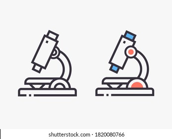 Microscope icon. Vector illustrations isolated on white.
