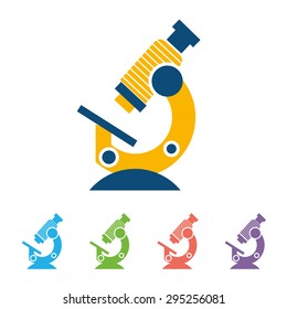 Microscope icon, Vector icon isolated - Biochemistry and microbiology equipment. 