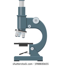 Microscope icon vector lab equipment flat illustration