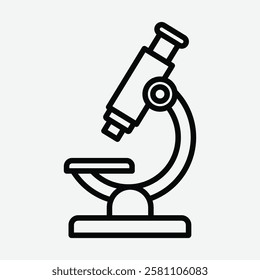 Microscope Icon Vector. Laboratory Microscope Symbol. Microscope Icon for Science and Education. Microscope Icon.