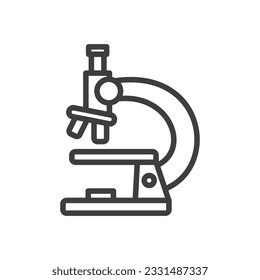 microscope icon vector in linear style