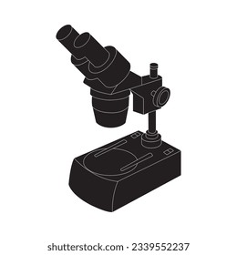 Microscope icon vector, logo design illustration and Medical background.
