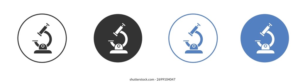 Vetor de ícone de microscópio. Design de ilustração do modelo de logotipo