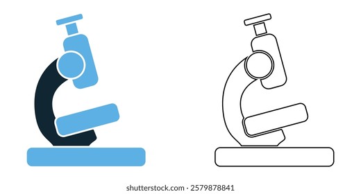 microscope icon vector, science research and medical analysis, laboratories, education, biology, healthcare, and scientific studies pictogram symbol ui and ux design, glyphs and stroke line