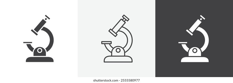 Microscope icon vector set for ui designs