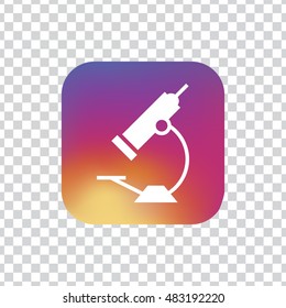 Microscope icon vector square, clip art. Also useful as logo, button, silhouette and illustration.