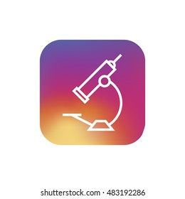 Microscope icon vector square, clip art. Also useful as logo, button, silhouette and illustration.