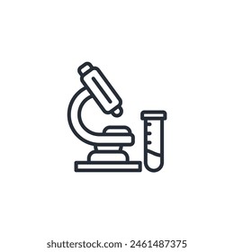 microscope icon. vector.Editable stroke.linear style sign for use web design,logo.Symbol illustration.