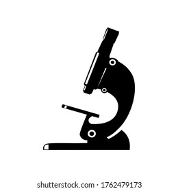 Microscope icon vector.Style is flat symbol.Black silhouette.rounded angles.white background