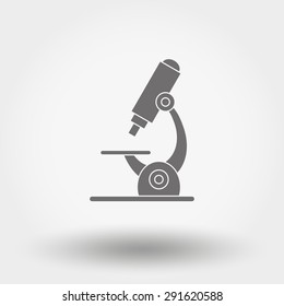 Microscope icon for web and mobile application. Vector illustration on a white background. Flat design style.