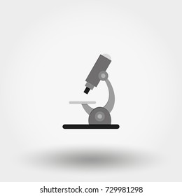 Microscope. Icon for web and mobile application. Vector illustration on a white background. Flat design style