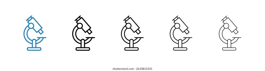 Microscope icons collection vectors for web ui