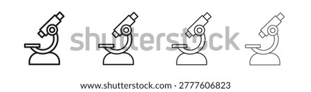 Microscope icons. Editable stroke. Pixel perfect thin line icons.