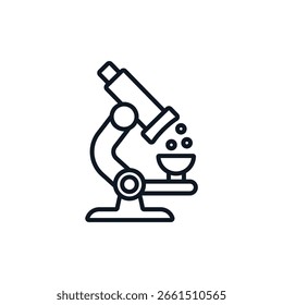 Iconos del microscopio aislados en el fondo blanco. Diseño de estilo plano