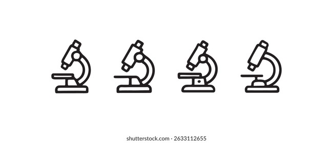 Microscope icons for science and research Vector