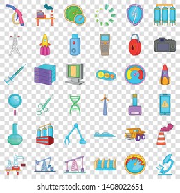 Microscope icons set. Cartoon style of 36 microscope vector icons for web for any design