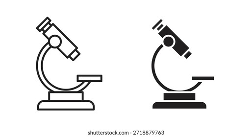 Microscope icons set isolated on white background flat vector illustration.