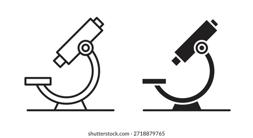 Microscope icons set isolated on white background flat vector illustration.
