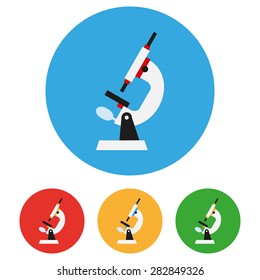 Microscope icons set, medical and science symbol, vector illustration