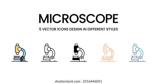 Microscope icons set vector stock illustration