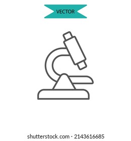 Microscope icons  symbol vector elements for infographic web