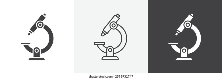 Microscope icons in Thin line black color. flat simple vector symbols illustration.
