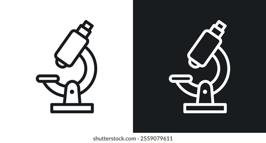 Microscope icons. vector set in black colors