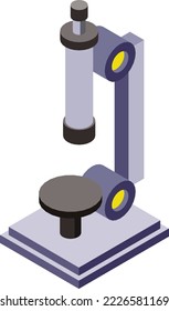 microscope illustration in 3D isometric style isolated on background