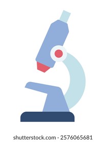 Microscope illustration in cartoon flat style.