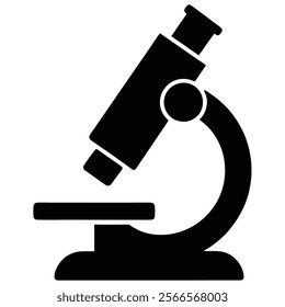 Microscope Illustration Laboratory Research Symbol. Simple Microscope black symbol on white background 