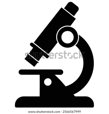 Microscope Illustration Laboratory Research Symbol. Simple Microscope black symbol on white background 