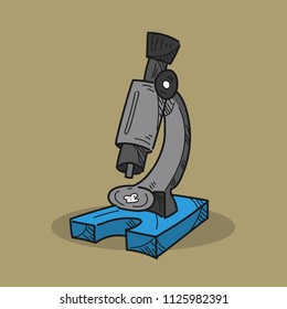 Microscope illustration on color background