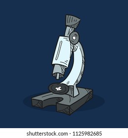 Microscope illustration on color background