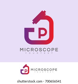 microscope initial Letter P Logo design