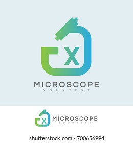 microscope initial Letter X Logo design