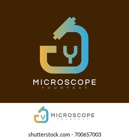 microscope initial Letter Y Logo design