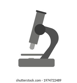 Microscope, instrument for research in a laboratory in a flat style vector illustration